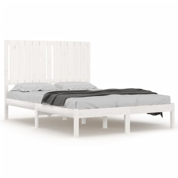sengeramme 120x200 cm massivt fyrretræ hvid