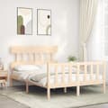 Miniatyrbillede 1 af 10: sengeramme med sengegavl 120x200 cm massivt træ hvid