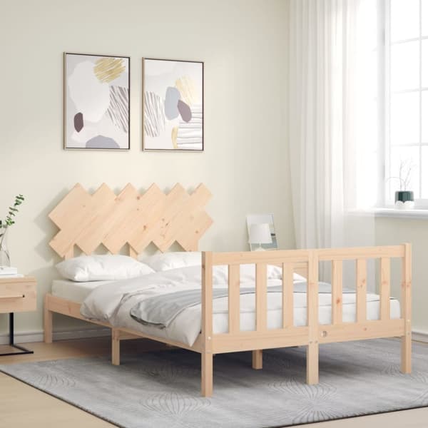 sengeramme med sengegavl 120x200 cm massivt træ hvid