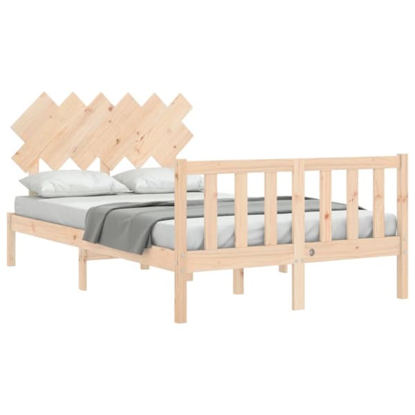sengeramme med sengegavl 120x200 cm massivt træ hvid