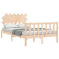 Miniatyrbillede 4 af 10: sengeramme med sengegavl 120x200 cm massivt træ hvid