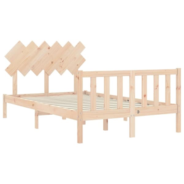 sengeramme med sengegavl 120x200 cm massivt træ hvid