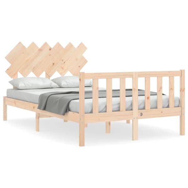sengeramme med sengegavl 120x200 cm massivt træ hvid