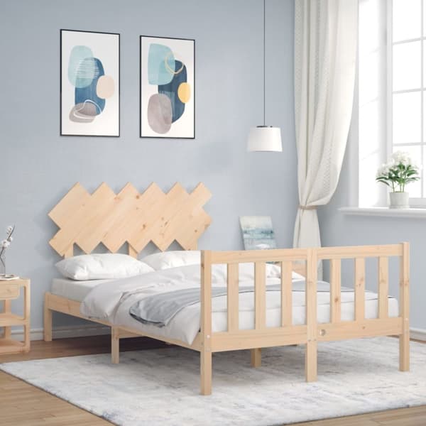 sengeramme med sengegavl 120x200 cm massivt træ hvid