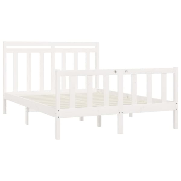 sengeramme 150x200 cm King Size massivt fyrretræ hvid