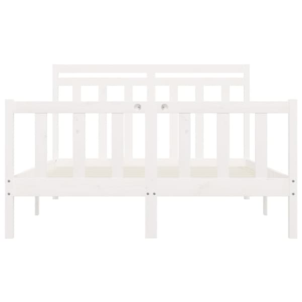 sengeramme 150x200 cm King Size massivt fyrretræ hvid