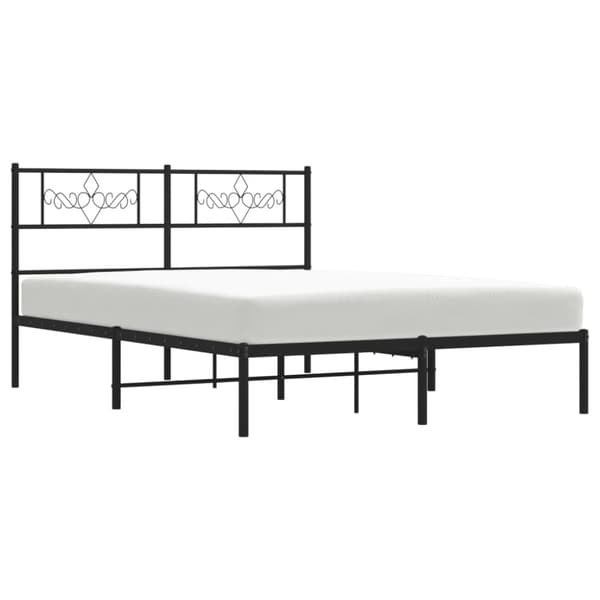 sengeramme med sengegavl 150x200 cm metal sort