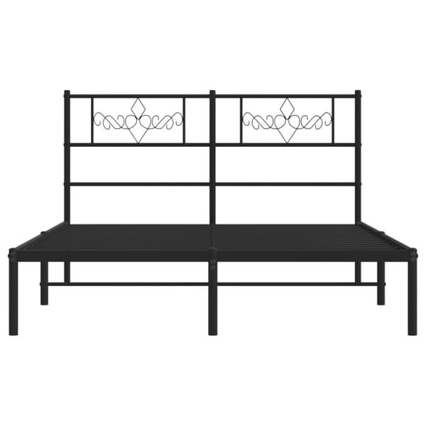 sengeramme med sengegavl 150x200 cm metal sort