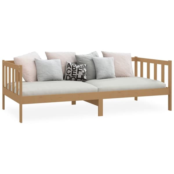 daybed 90x200 cm massivt fyrretræ gyldenbrun