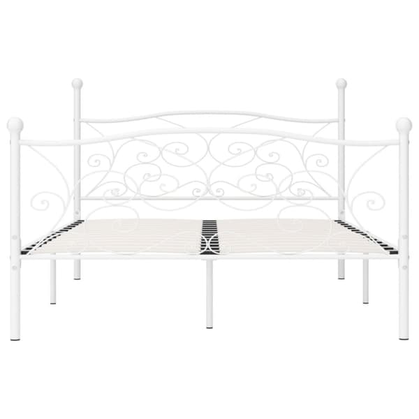 sengestel med lamelbund 140 x 200 cm metal hvid