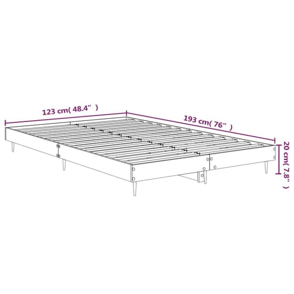 Sängram utan madrass sonoma-ek 120x190 cm konstruerad trä