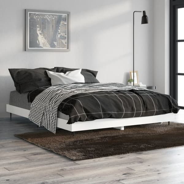 sengestel 140x190 cm konstrueret træ hvid