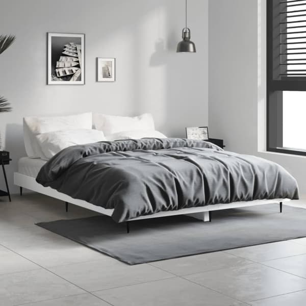 sengestel 140x190 cm konstrueret træ hvid