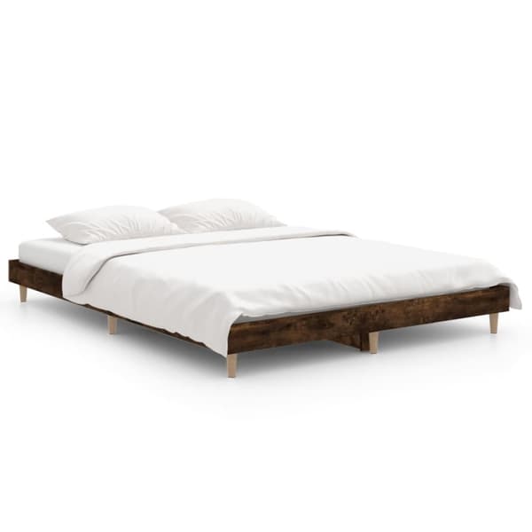 sengeramme 140x190 cm uden madras konstrueret træ røget eg