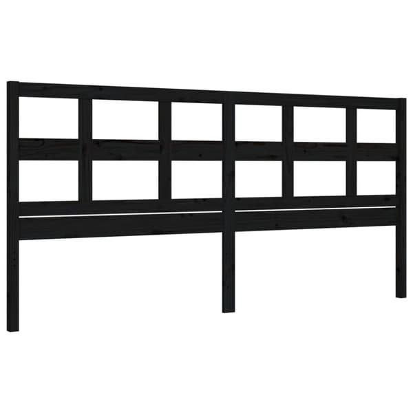 sengeramme med sengegavl 200x200 cm massivt træ sort