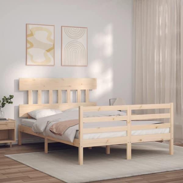 sengeramme med sengegavl Small Double massivt træ