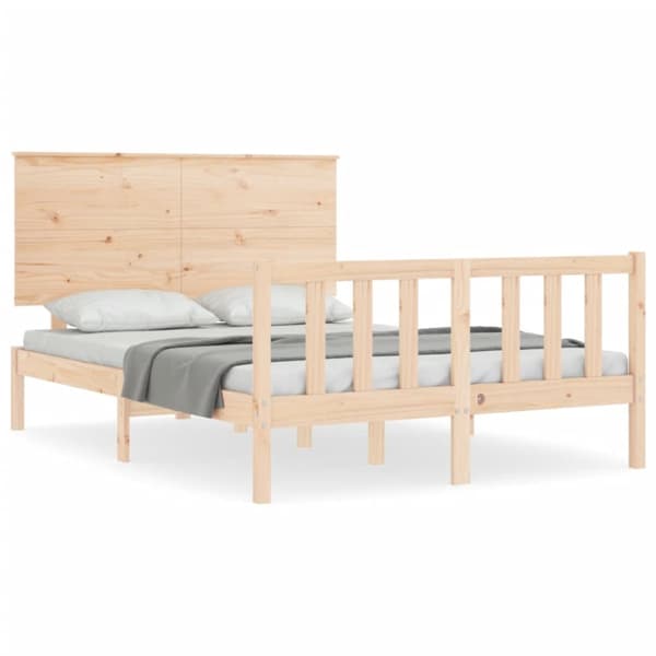 sengeramme med sengegavl Small Double massivt træ