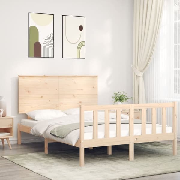 sengeramme med sengegavl Small Double massivt træ