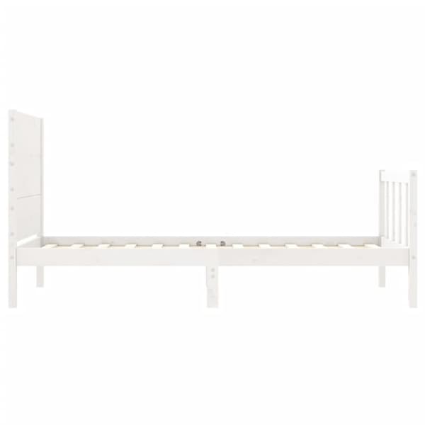 sengeramme med sengegavl 100x200 cm massivt træ hvid