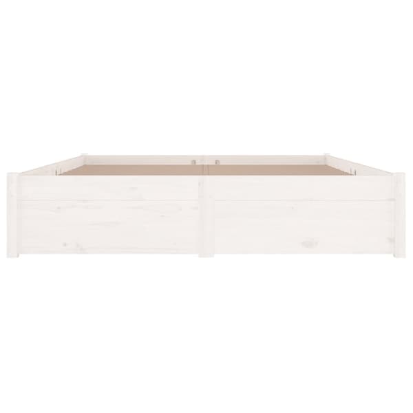 sengeramme med skuffer 200x200 cm hvid