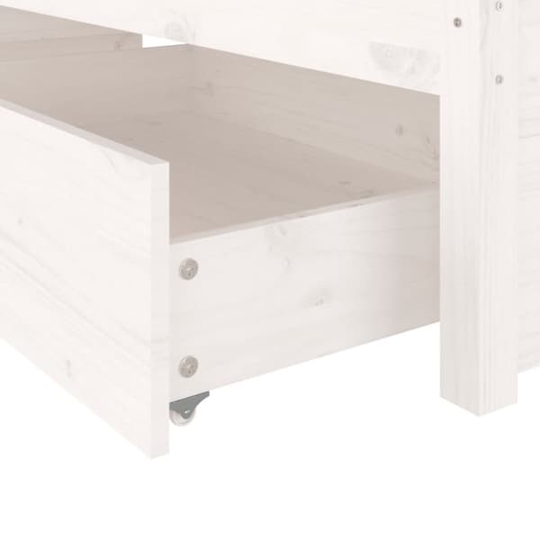 sengeramme med skuffer 200x200 cm hvid