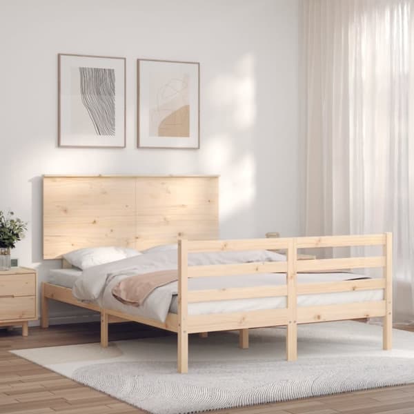 sengeramme med sengegavl Small Double massivt træ
