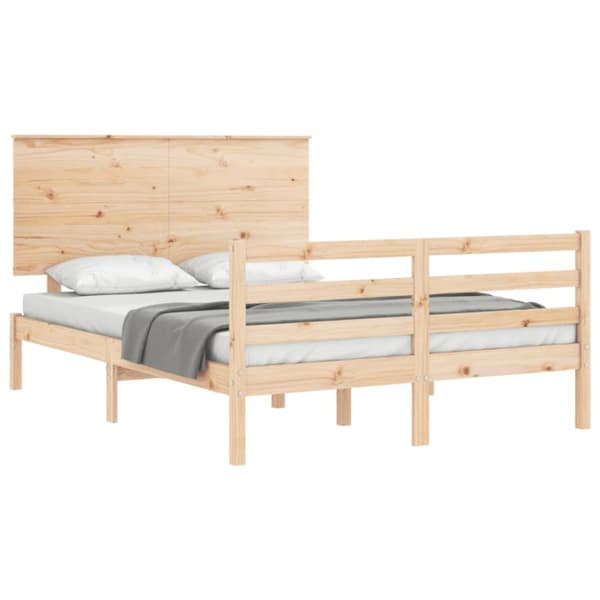sengeramme med sengegavl Small Double massivt træ