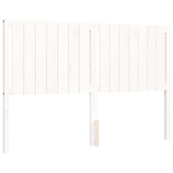 sengeramme med sengegavl 160x200 cm massivt træ hvid
