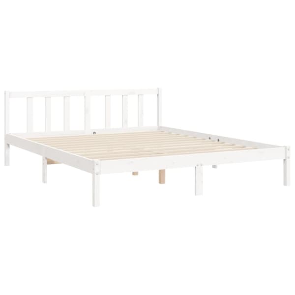 sengeramme med sengegavl 160x200 cm massivt træ hvid
