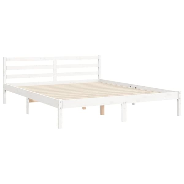 sengeramme med sengegavl 160x200 cm massivt træ hvid