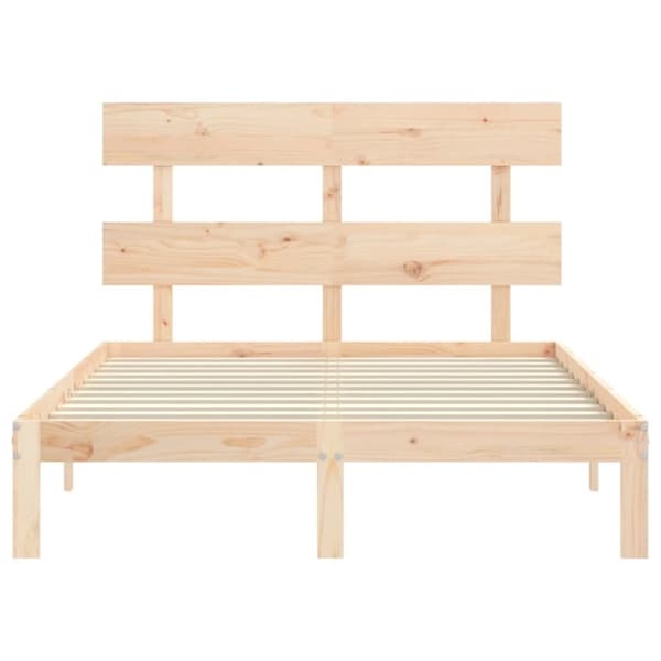 sengeramme med sengegavl 120x200 cm massivt træ hvid
