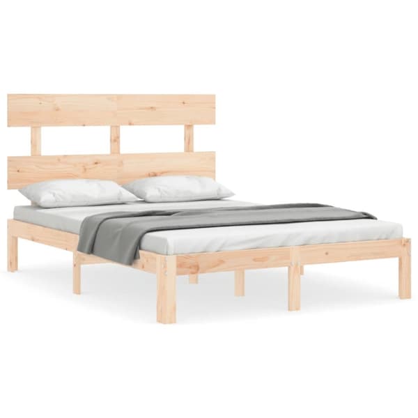 sengeramme med sengegavl 120x200 cm massivt træ hvid