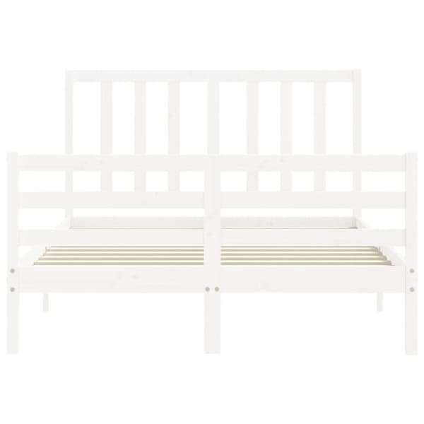 sengeramme med sengegavl 140x190 cm massivt træ hvid