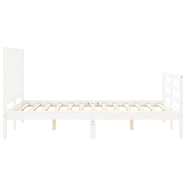 sengeramme med sengegavl 140x190 cm massivt træ hvid