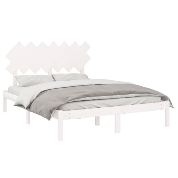 sengeramme 140x190 cm massivt træ hvid