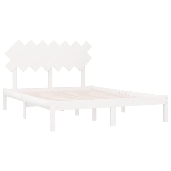 sengeramme 140x190 cm massivt træ hvid