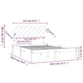 Miniatyrbillede 6 af 6: sengeramme 140x190 cm massivt træ hvid