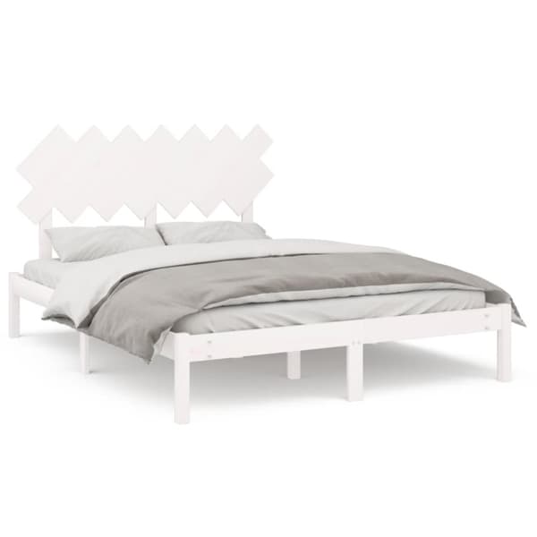sengeramme 140x190 cm massivt træ hvid