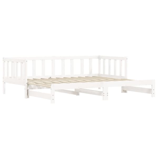 daybed med udtræk 80x200 cm massivt fyrretræ hvid