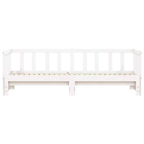 daybed med udtræk 80x200 cm massivt fyrretræ hvid