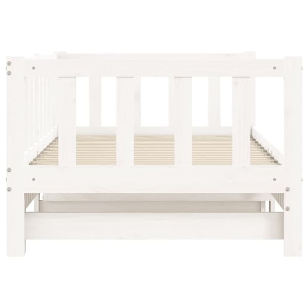 daybed med udtræk 80x200 cm massivt fyrretræ hvid