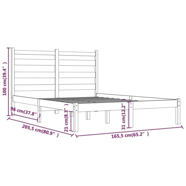 sengeramme uden madras 160x200 cm massivt træ