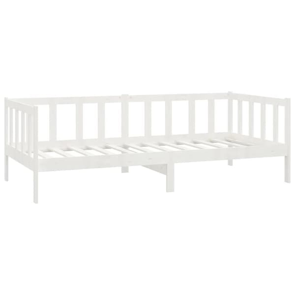 Dagbädd med madrass 90x200 cm vit massiv furu