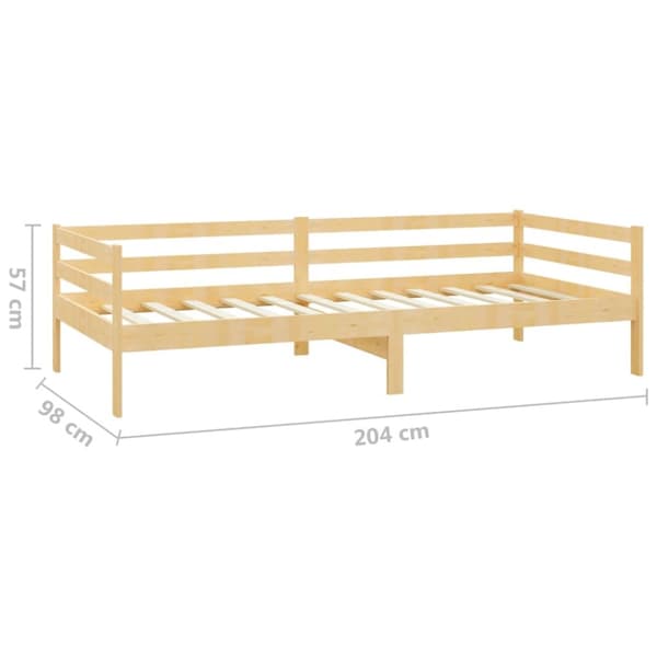 daybed med madras 90x200 cm massivt fyrretræ