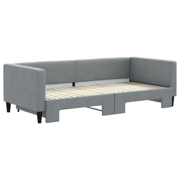 Dagbädd utdragbar ljusgrå 90x200 cm tyg