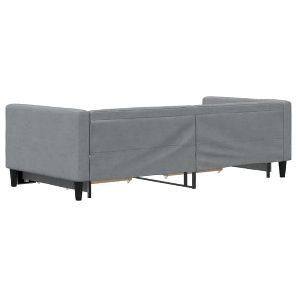Dagbädd utdragbar med lådor ljusgrå 90x200 cm tyg