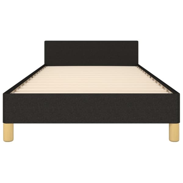sengeramme med sengegavl 90x200 cm stof sort