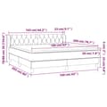 Miniatyrbillede 7 af 7: kontinentalseng med madras 160x200 cm stof sort