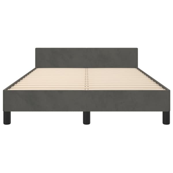 sengeramme med sengegavl 120x200 cm fløjl mørkegrå