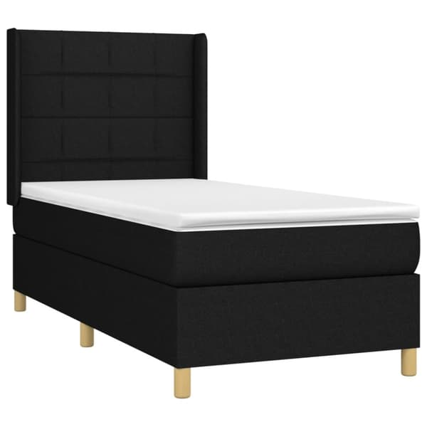 kontinentalseng med madras 100x200 cm stof sort